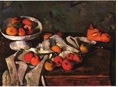 Натюрморт с чашей фруктов и яблоками